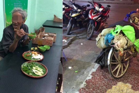 Dân mạng xuýt xoa vì hành động của chủ quán bún đậu dành cho ông cụ nhặt ve chai