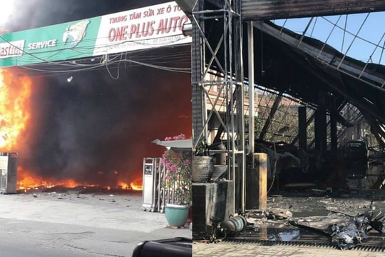 Cháy lớn ở gara, 10 ô tô bị thiêu rụi