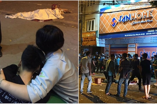 Đau xót hình ảnh con trai nữ lao công gục khóc bên thi thể mẹ sau vụ ô tô tông liên hoàn