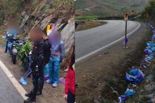 Di chuyển trên những chiếc xe "xịn", nhưng hành động thiếu ý thức của nhóm phượt thủ lại gây bức xúc