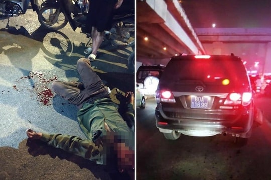 Xe biển xanh tông gục tài xế xe ôm rồi bỏ chạy trên phố Hà Nội