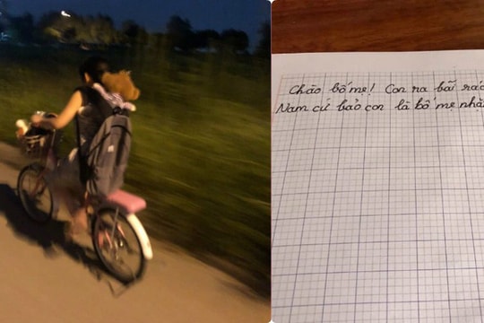 Bé gái lầm lũi đạp xe bỏ nhà đi, nội dung lá thư để lại khiến người lớn giật mình