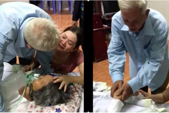 Khoảnh khắc chia ly của đôi vợ chồng già gây xúc động mạnh