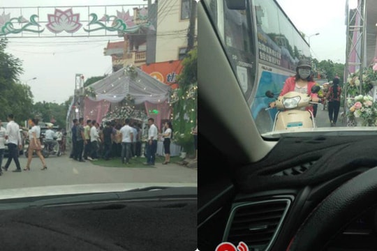Dựng rạp cưới giữa đường, gia đình còn có hành động khiến dân mạng bức xúc