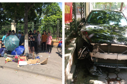 Nữ tài xế Mercedes lao lên vỉa hè, đâm trúng cụ bà thu gom phế liệu