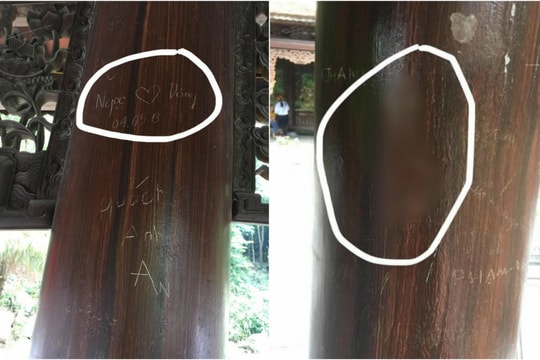 Dân mạng ngán ngẩm với nạn viết, vẽ bậy lên khu di tích