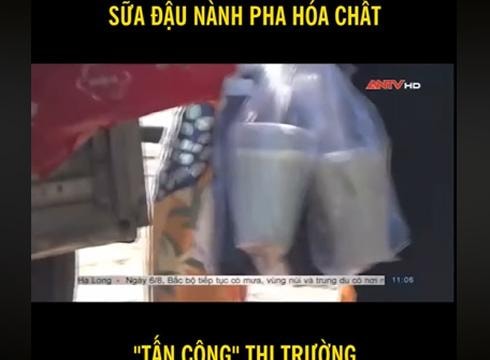 Video: Sữa đậu nành làm từ hóa chất khiến người xem rùng mình, còn ai dám uống?