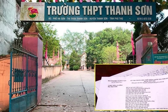 Hé lộ cách thức thí sinh ở Phú Thọ làm "lọt" đề môn Văn THPT quốc gia lên mạng