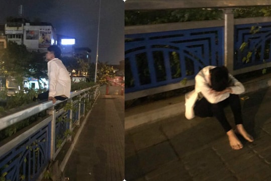 Hình ảnh nam sinh ngồi một mình trên cầu vì không làm được bài gây chú ý MXH