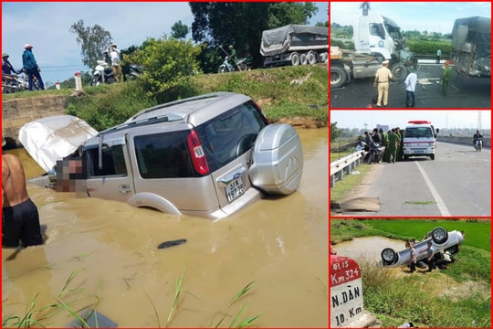 Tin tức TNGT 12/7: Ô tô 7 chỗ lao xuống cống nước, 5 người thương vong