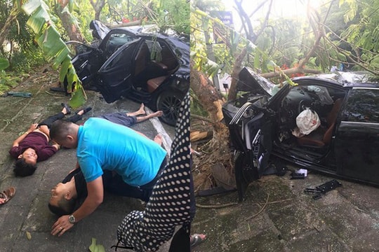 Hình ảnh xế hộp Camry lao vào gốc cây, nạn nhân nằm la liệt gây chú ý MXH