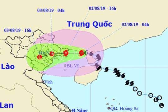 Bão số 3 đã vào vịnh Bắc Bộ với sức gió giật cấp 12