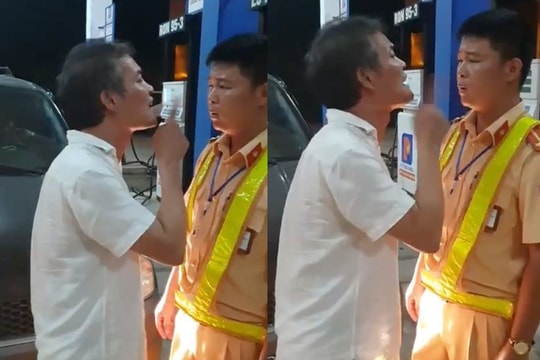 Người đàn ông đi xe biển xanh say xỉn, chửi CSGT khi bị nhắc nhở