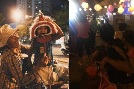 Bức ảnh ông bố nhặt ve chai cho con đi chơi Trung thu gây xúc động mạnh