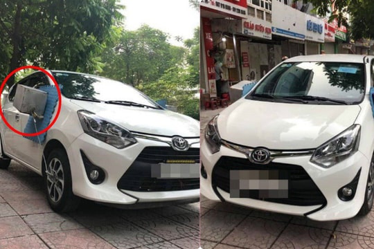 Hình ảnh dùng cả thùng sắt để ngăn nạn vặt trộm gương gây xôn xao MXH