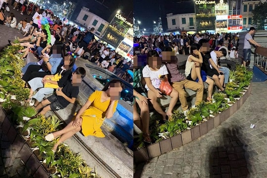 Hành động thiếu ý thức của người dân ở hồ Gươm gây bức xúc