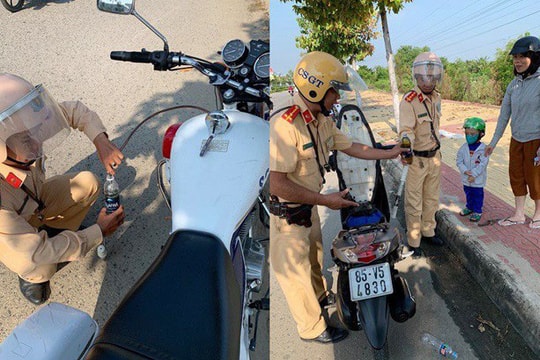 Hành động đẹp của CSGT khiến ai nấy đều cảm kích