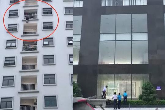 Giải cứu người phụ nữ kẹt ở lan can tầng cao chung cư vì nhảy lầu tự tử