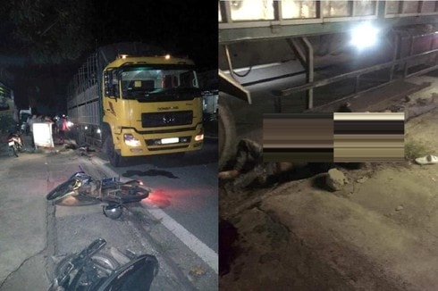 Xe máy chở 3 đâm đuôi xe tải, 2 chú cháu ruột tử vong
