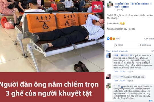 Bức ảnh người đàn ông nằm nghỉ trên hàng ghế ngồi ưu tiên dành cho người khuyết tật gây tranh cãi MXH
