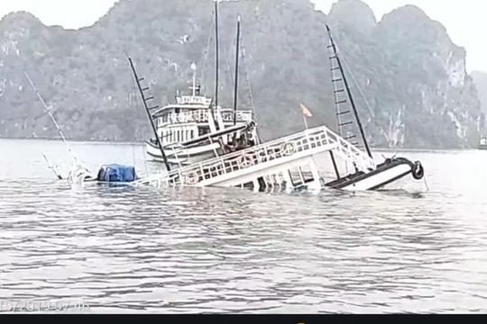 Va chạm với tàu chở đá, tàu du lịch chìm trên vịnh Hạ Long