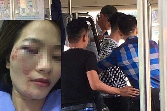 Phẫn nộ nữ nhân viên phụ xe buýt bị 4 thanh niên hành hung dã man