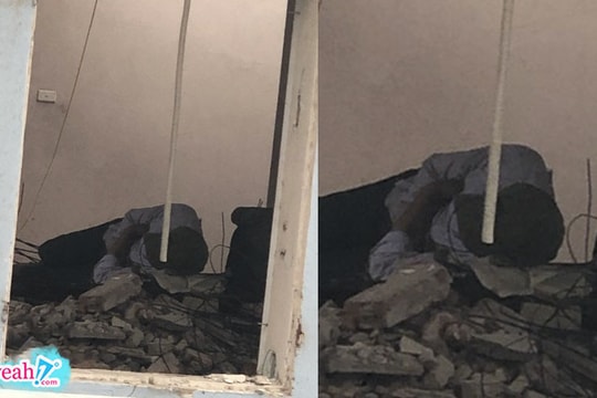 Hình ảnh ông bố phụ hồ gà trống nuôi con nằm co ro ngủ giữa công trường gây xúc động