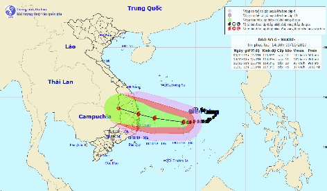Bão số 6 sẽ ảnh hưởng trực tiếp vùng ven biển Nam Trung Bộ từ chiều tối 10/11