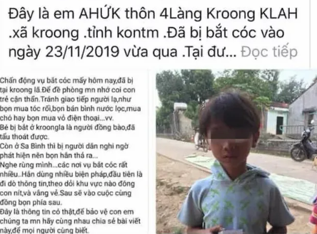Sự thật về thông tin bắt cóc trẻ em ở Kon Tum gây hoang mang dư luận