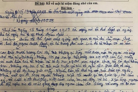Xót xa bài văn kể về kỷ niệm đáng nhớ của học sinh lớp 6 "không cha, không mẹ"