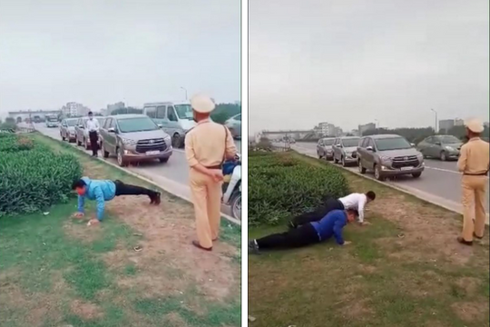 Clip: CSGT phạt tài xế chống đẩy giữa đường vì không đeo khẩu trang phòng dịch COVID-19