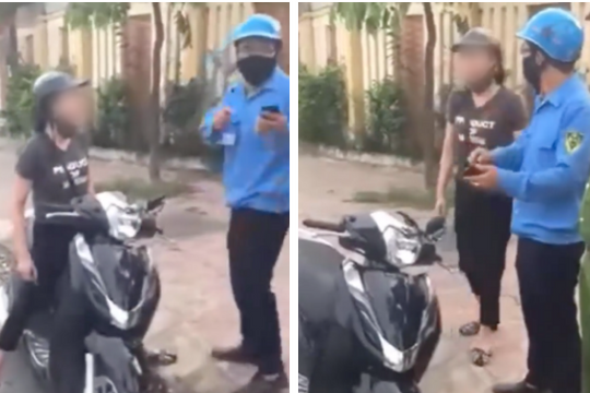 Bị xử phạt vì không đeo khẩu trang, người phụ nữ gây bức xúc khi lớn tiếng tranh cãi trước mặt con nhỏ