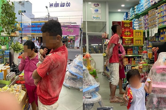 Người đàn ông lấm bẩn đưa vợ con vào cửa hàng sữa và câu chuyện gay xúc động