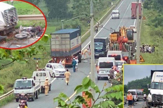 Xe container lấn làn gây tai nạn liên hoàn khiến 3 người thương vong