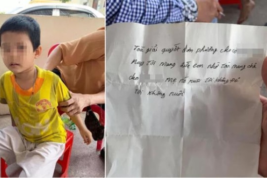 Xót thương bé trai bị bố bỏ lại tòa với lời nhắn “Tôi không đẻ, tôi không nuôi”