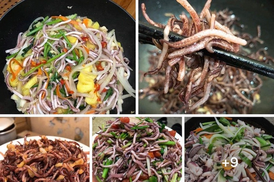 Đầu mực, râu mực giá rẻ bất ngờ được ráo bán tràn lan khắp chợ mạng