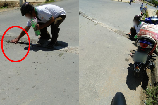Dừng xe máy giữa trời nắng, người đàn ông có hành động khiến tất cả cảm kích