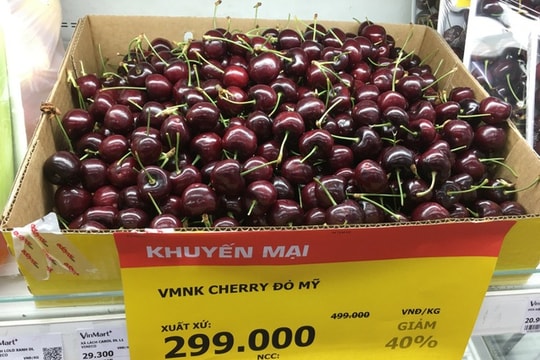 Cherry nhập khẩu rẻ chưa từng thấy, chỉ 299.000 đồng/kg bán đầy siêu thị