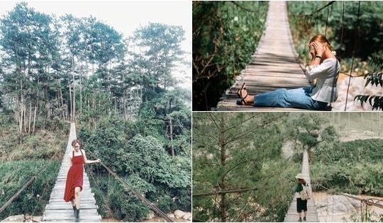 Cây cầu treo lửng lơ giữa mây trời, nhìn thôi đã sợ khóc thét nhưng lên hình lại đẹp rụng rời