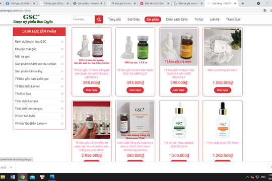 Mỹ phẩm nhãn hiệu GSC "thổi phồng" công dụng sản phẩm thành thuốc chữa bệnh