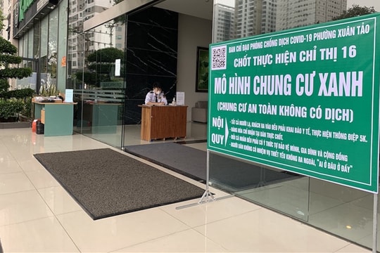 Chung cư Hà Nội đua nhau lập 'vùng xanh', ngăn ngừa COVID-19