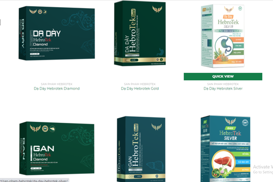 Hàng loạt sản phẩm của Công ty Hebrotex quảng cáo sai phép?