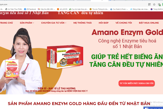 Cảnh báo các sản phẩm của Công ty Amano Nhật Bản quảng cáo sai sự thật