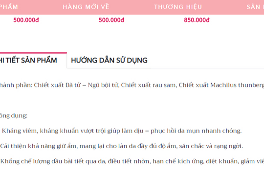 Một số sản phẩm mỹ phẩm quảng cáo như thuốc chữa bệnh