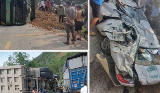 Khởi tố tài xế vụ lật xe tải đè chết 3 người ở Hoà Bình