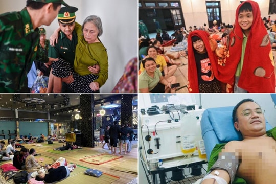 Những hình ảnh ấm lòng người dân trong cơn bão Noru