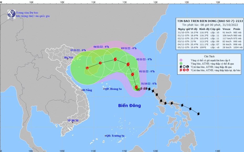 Bão số 7 giật cấp 12, còn diễn biến phức tạp