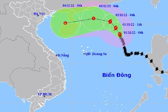 Bão số 7 sẽ suy yếu thành áp thấp nhiệt đới, ít ảnh hưởng đến đất liền Việt Nam