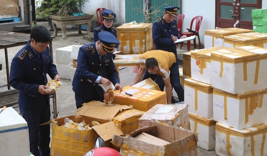 Thu giữ hơn 6 tấn thực phẩm đông lạnh bốc mùi hôi, không có hóa đơn, chứng từ