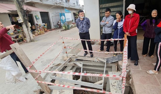 Hiện trường vụ bé gái 3 tuổi rơi xuống cống thoát nước ở Bắc Giang